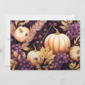 Mauve en Gold Holly en Ivy Thanksgiving Feestdagenkaart (Achterkant)