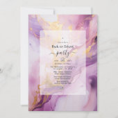 Mauve en Gold Terug naar School Party Kaart (Voorkant)