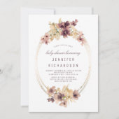 Mauve en gouden Baby shower Kaart (Voorkant)