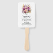 Mauve en gouden bloemen bruiloft handwaaier (Voorkant)