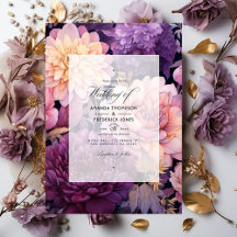 Mauve en gouden bloemen bruiloft