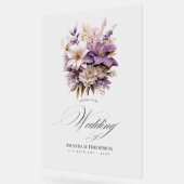 Mauve en gouden bloemen bruiloft welkom acryl bord (Hoek)