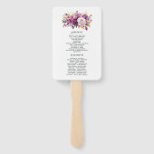 Mauve en gouden bloemenbruiloft handwaaier (Achterkant)