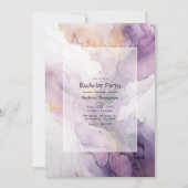 Mauve en gouden inkt vrijgezellenfeest kaart (Voorkant)