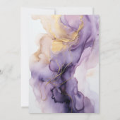 Mauve en gouden inkt vrijgezellenfeest kaart (Achterkant)