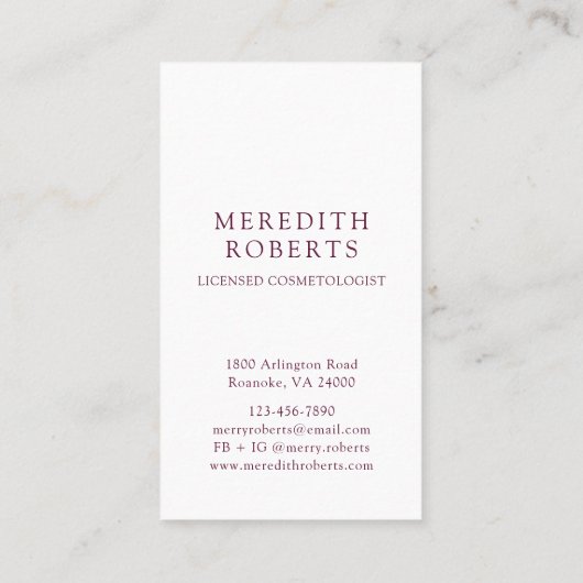 Mauve en Groen Dramatische Brede Strepen Visitekaartje (Achterkant)