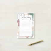 Mauve en groene Abstracte vormen om lijst na te ma Post-it® Notes (Op bureau)