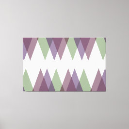 Mauve en groene driehoeken canvas afdruk