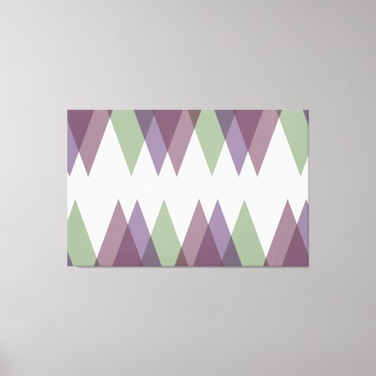 Mauve en groene driehoeken canvas afdruk (Voorkant)