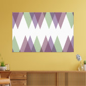 Mauve en groene driehoeken canvas afdruk (Insitu (Woonkamer))