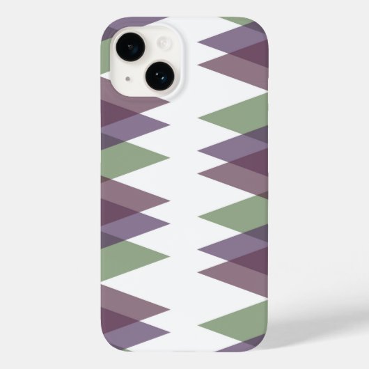 Mauve en groene driehoeken Case-Mate iPhone case (Achterkant)