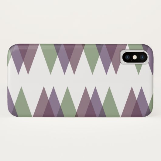Mauve en groene driehoeken Case-Mate iPhone case (Achterkant (horizontaal))