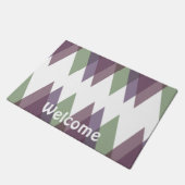 Mauve en groene driehoeken deurmat (Schuin)