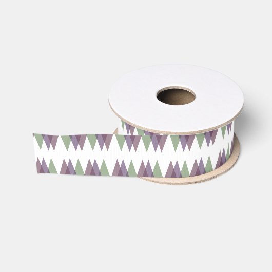Mauve en groene driehoeken grosgrain lint (Spoel)