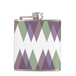 Mauve en groene driehoeken heupfles