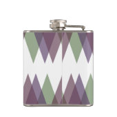 Mauve en groene driehoeken heupfles (Achterkant)