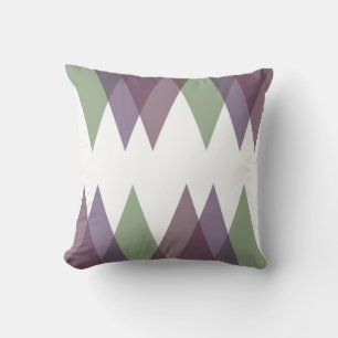 Mauve en groene driehoeken kussen