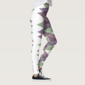 Mauve en groene driehoeken leggings (Rechts)
