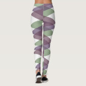 Mauve en groene driehoeken leggings (Achterkant)