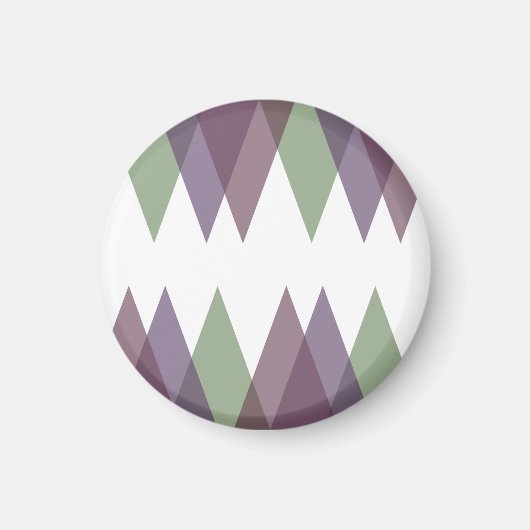 Mauve en groene driehoeken magneet (Voorkant)