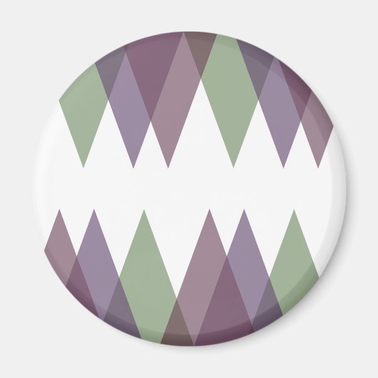 Mauve en groene driehoeken magneet (Voorkant)