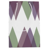 Mauve en groene driehoeken medium cadeauzakje (Voorkant)