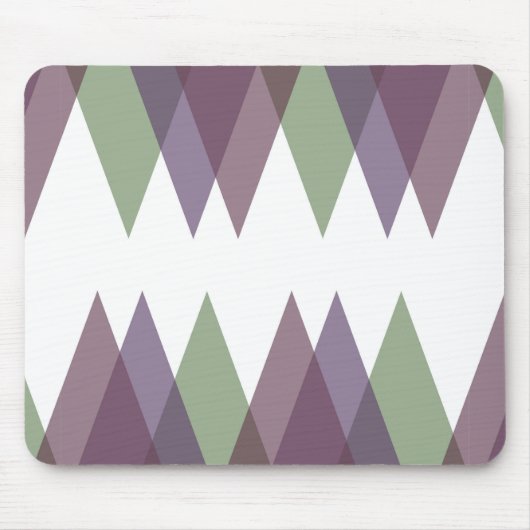 Mauve en groene driehoeken muismat (Voorkant)