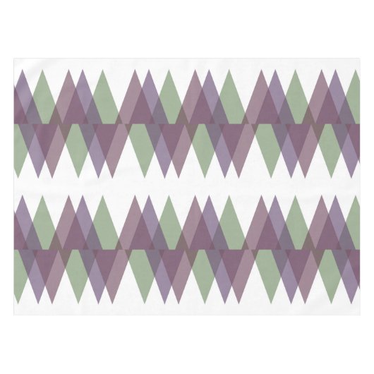Mauve en groene driehoeken tafelkleed (Voorkant (Horizontaal))