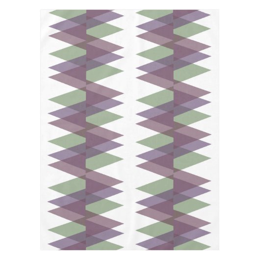 Mauve en groene driehoeken tafelkleed (Voorkant)
