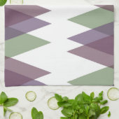 Mauve en groene driehoeken theedoek (Gevouwen)