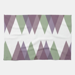 Mauve en groene driehoeken theedoek