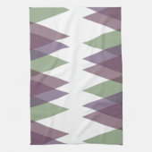 Mauve en groene driehoeken theedoek (Verticaal)