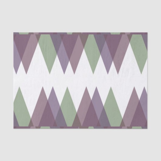 Mauve en groene driehoeken tissuepapier (Voorkant)