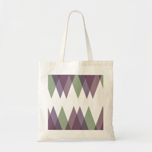 Mauve en groene driehoeken tote bag (Voorkant)