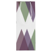 Mauve en groene driehoeken wijn cadeautas (Achterkant)