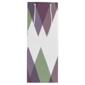 Mauve en groene driehoeken wijn cadeautas (Voorkant)