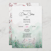 Mauve en Mint Meadow Vrijgezellenfeest Kaart (Voorkant / Achterkant)