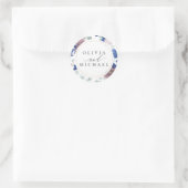 Mauve en Navy Blue Floral bruiloft zegel (Tas)