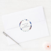 Mauve en Navy Blue Floral bruiloft zegel (Envelop)