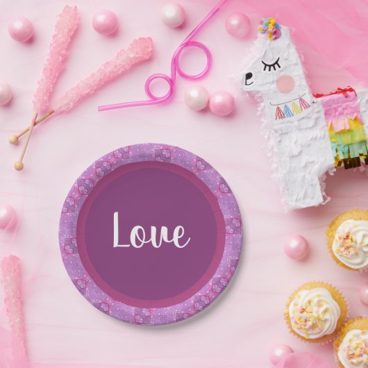 Mauve en Paars Papieren Bordje (Feest)