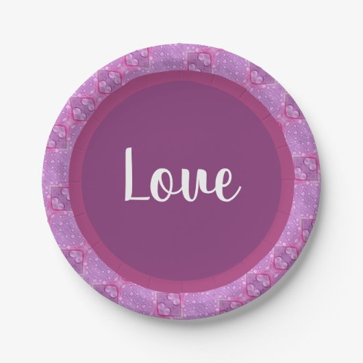 Mauve en Paars Papieren Bordje (Voorkant)