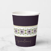 Mauve en Paarse Bloemen Papieren Bekers (Achterkant)