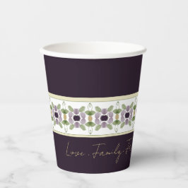 Mauve en Paarse Bloemen Papieren Bekers