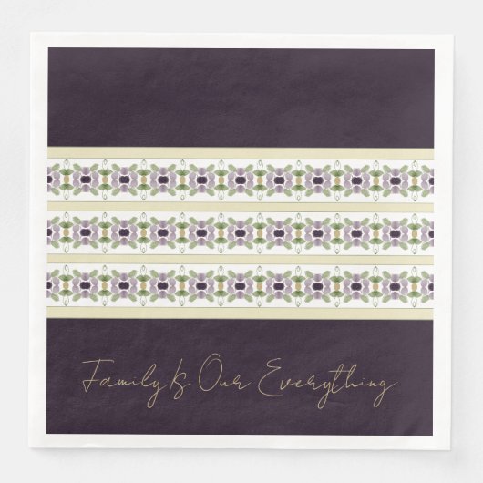 Mauve en Paarse Bloemen Servet (Voorkant)