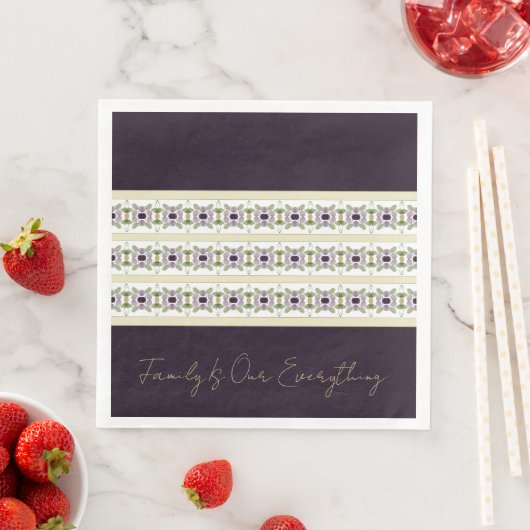 Mauve en Paarse Bloemen Servet (Insitu)