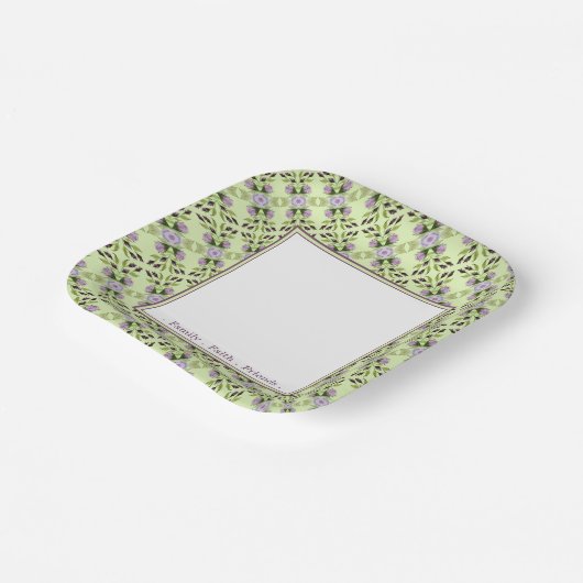 Mauve en Paarse Patterned Papieren Bordje (Gebogen)