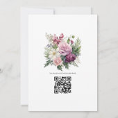 Mauve en Pine Groene Bloemen Zomer Bruiloft Kaart (Achterkant)