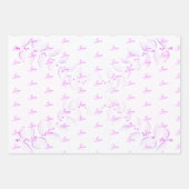 Mauve en roze elegante papierpakbladen inpakpapier vel (Voorkant 3)