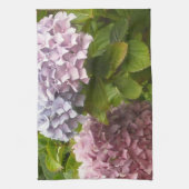Mauve en roze hydrangeas theedoek (Verticaal)