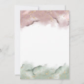 Mauve en Sage Groene Waterverf Genderonthulling Kaart (Achterkant)